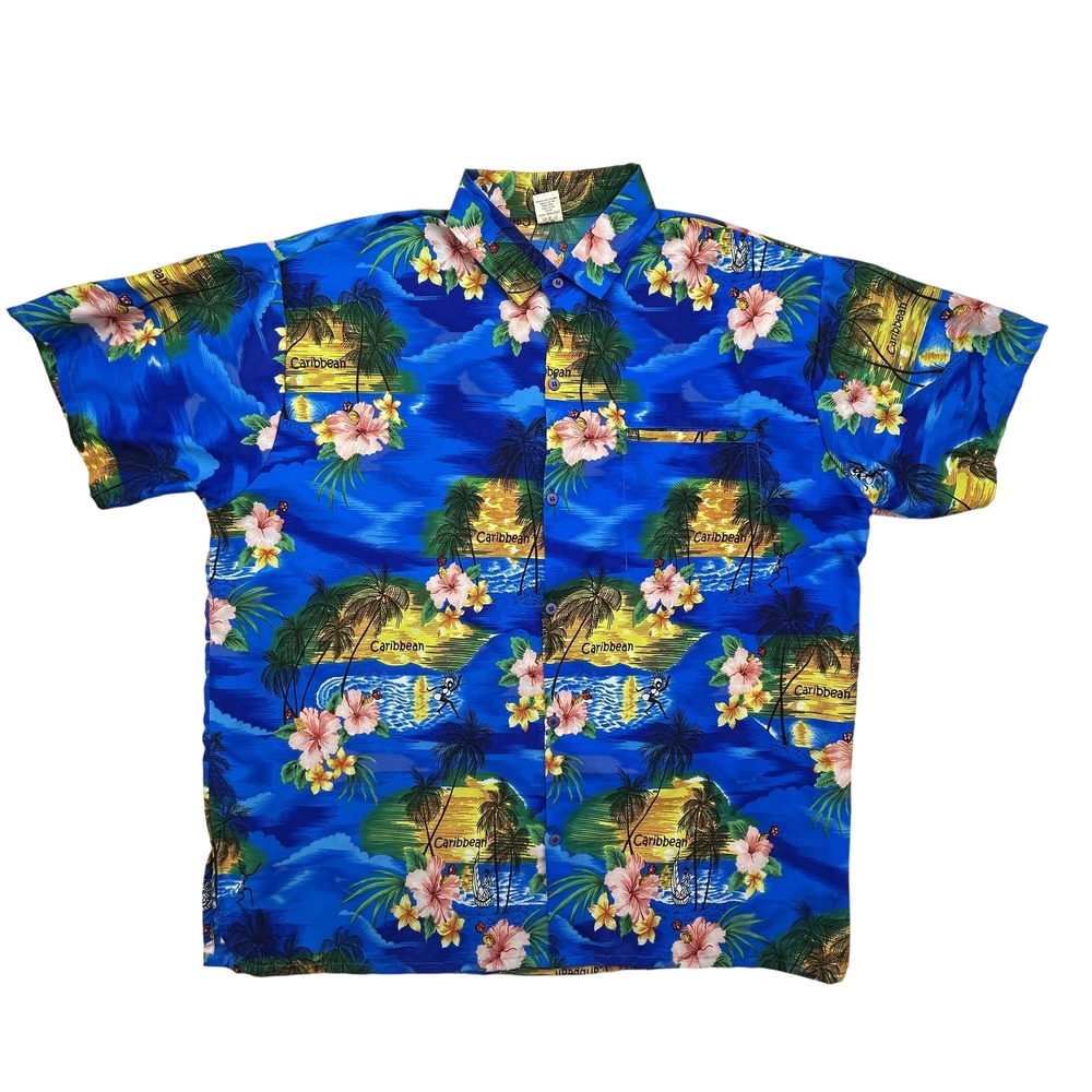 Creations Shirt Mens XL Hawaiian Caribbean Floral Tropical Island Aloha Party